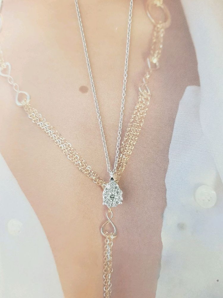 18k 바니찌 천연다이아 목걸이 이미지
