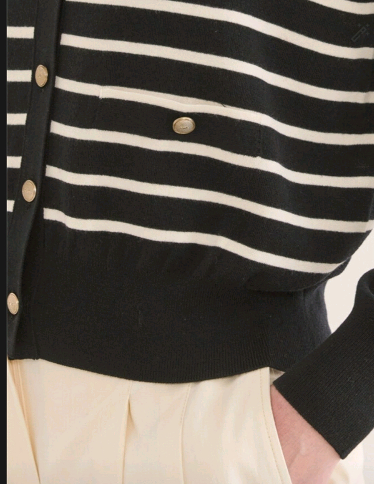 한섬 더캐시미어 스트라이프 니트 가디건 이미지