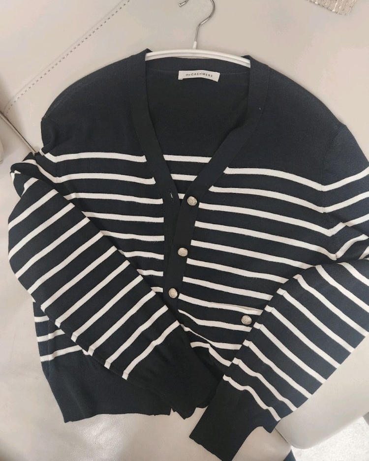 한섬 더캐시미어 스트라이프 니트 가디건 이미지