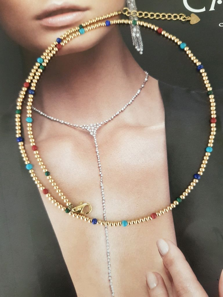 18k 원석 볼볼 포인트 목걸이( 손수공) 이미지