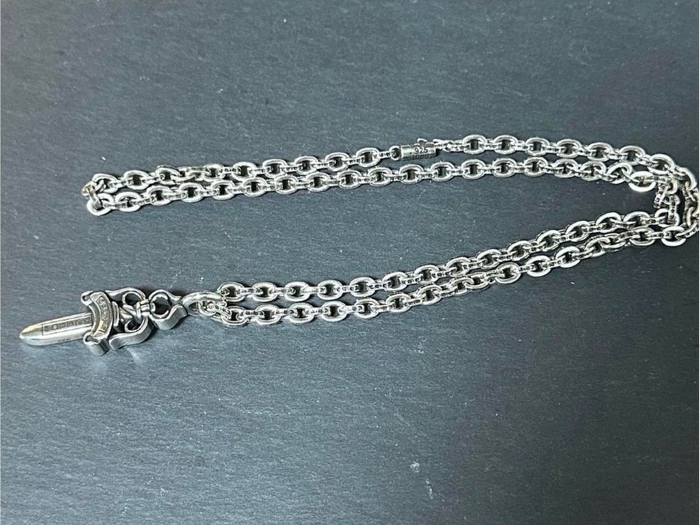 크롬하츠 페이퍼체인 목걸이+더블대거 팬던트 세트 이미지