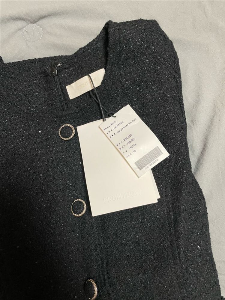 새상품 프론트로우 트위드 미니 원피스 블랙 이미지