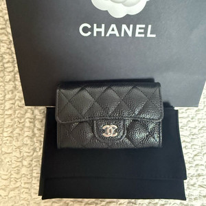 샤넬 클똑(클래식 카드지갑) 블랙 은장 -4월구입 풀세트 이미지