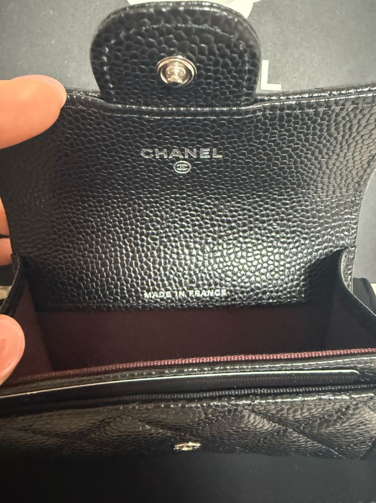 샤넬 클똑(클래식 카드지갑) 블랙 은장 -4월구입 풀세트 이미지