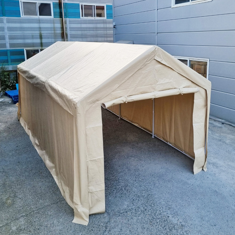 대형 이동식 자바라 천막 캐노피 그늘막 주차장 차양막 몽골텐트 방수 바퀴 창고 접이식 이미지