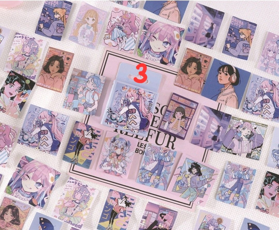 (처분) 다꾸 미니 키치 소녀 팩 5종 (하라주쿠/시티 이미지