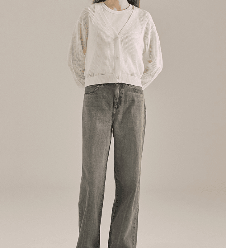 화이트 니트 가디건 55 이미지