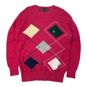 빈폴 레드 아가일 니트 스웨터 95 이미지