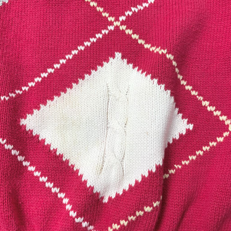 빈폴 레드 아가일 니트 스웨터 95 이미지