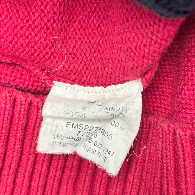 빈폴 레드 아가일 니트 스웨터 95 이미지