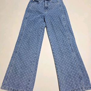 LAP 하트 패턴 데님 와이드 팬츠 s 이미지