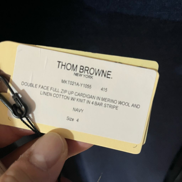 톰브라운 더블 페이스 집업 가디건 네이비 4사이즈 포장만 뜯은 새상품 이미지