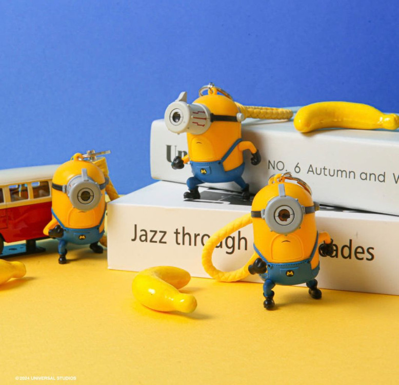 슈퍼배드4 미니언즈 빔 키링 4개 일괄 열쇠고리 영화 굿즈 이미지