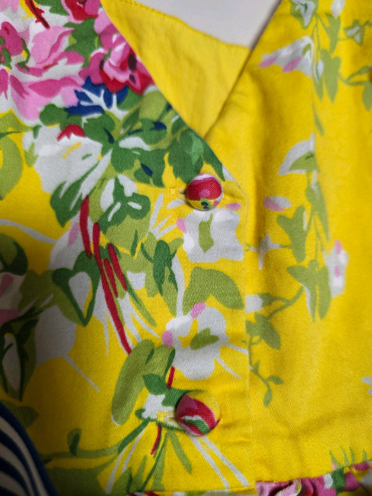 폴로 랄프로렌 옐로우 플라워 여아 민소매 나시 원피스 18M 블루머세트 이미지