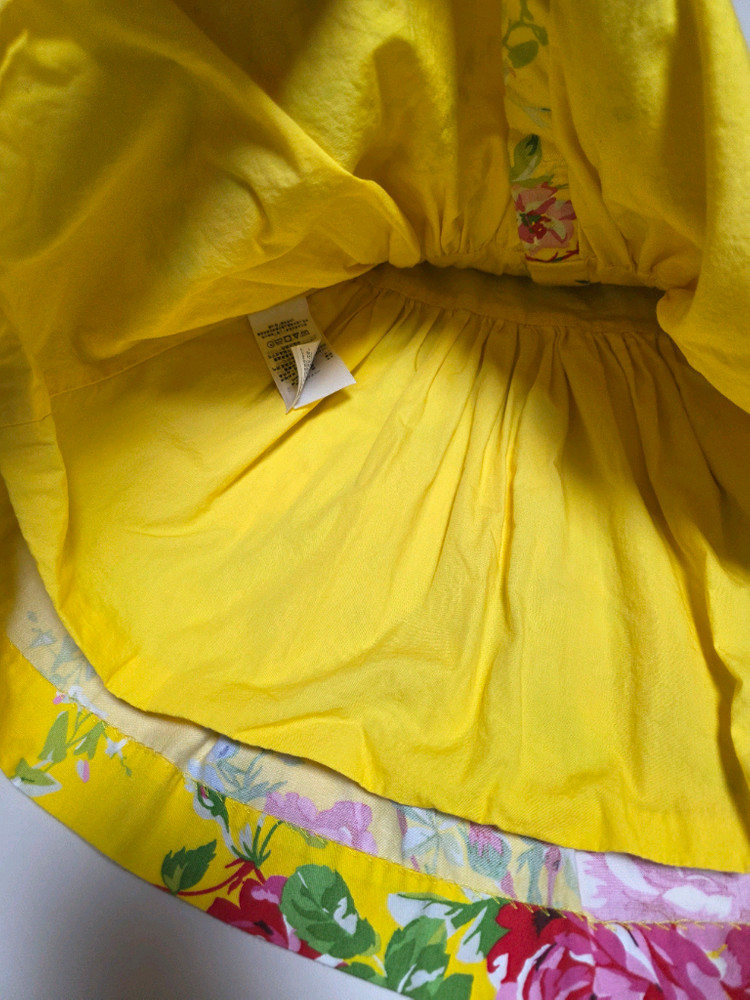 폴로 랄프로렌 옐로우 플라워 여아 민소매 나시 원피스 18M 블루머세트 이미지