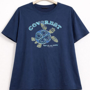 커버낫우먼 여성용 100%면 여름 반팔 네이비 티셔츠 M(445566) 이미지