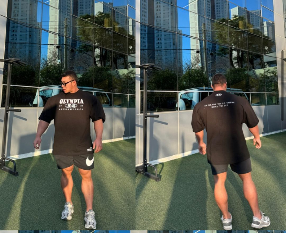 압도 올림피아 반팔 블랙 한정판 올라잇프리덤본투윈hdex짐웨어 이미지