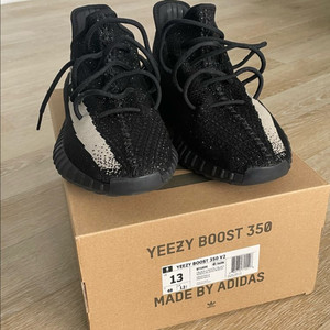 [310] 아디다스 이지부스트 350 V2 코어 블랙 화이트 us13 이미지