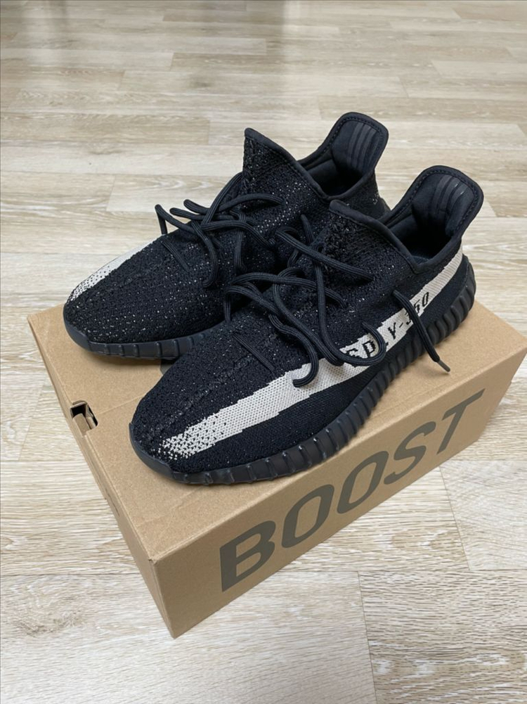 [310] 아디다스 이지부스트 350 V2 코어 블랙 화이트 us13 이미지