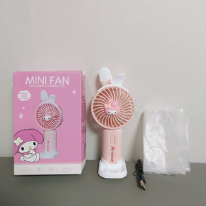 {새상품 마이멜로디 미니 선풍기 핑크 휴대용선풍기 마멜 이미지