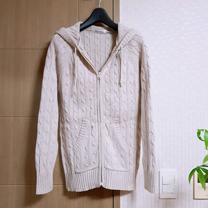 니트 후드 집업 가디건 이미지