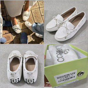 (26년새상품)르꼬르망 드라이빙슈즈 로퍼 240 화이트 이미지