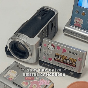 소니 HDR-CX120 디지털 빈티지 핸디캠 캠코더 실버 이미지