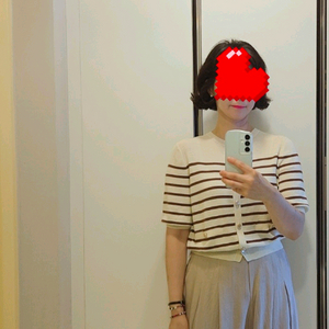 더캐시미어 스트라이프 니트 가디건 이미지