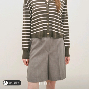 더캐시미어스트라이프 브이넥 니트 가디건 이미지