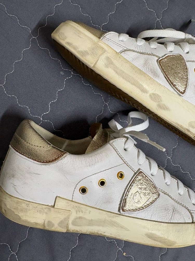 필립모델 화이트 골드 스니커즈 37사이즈 이미지