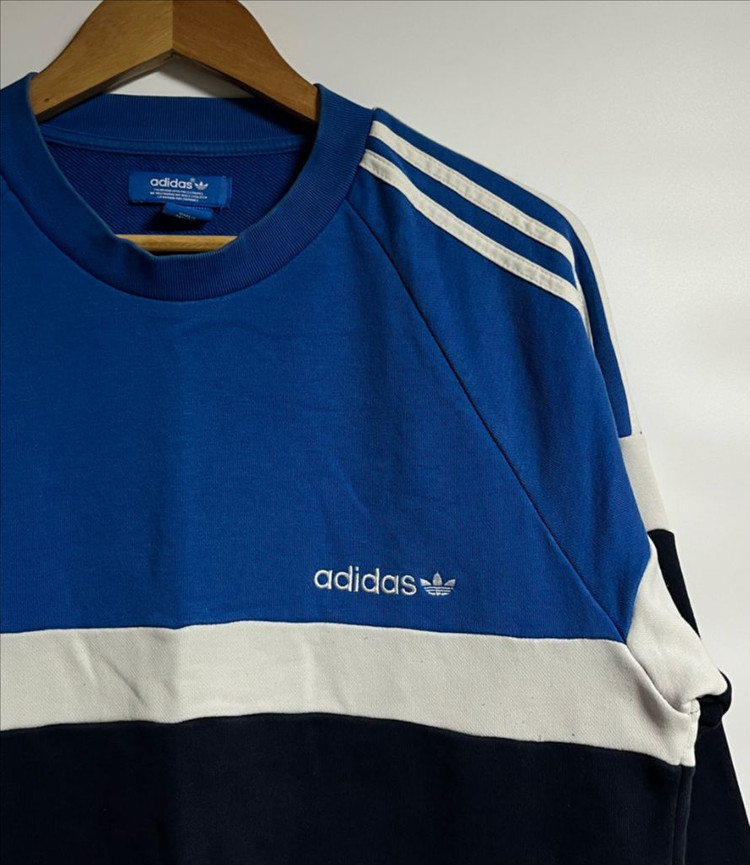 공용 아디다스 컬러블럭 맨투맨 티셔츠 100 이미지
