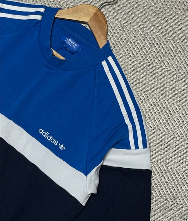 공용 아디다스 컬러블럭 맨투맨 티셔츠 100 이미지