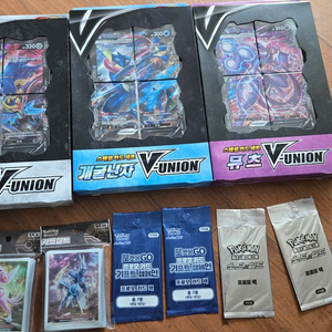 포켓몬카드 v유니온 자시안.개굴닌자.뮤츠 3개 일괄. 모두 미개봉 새상품. 실드2개+프로모팩 드림 이미지