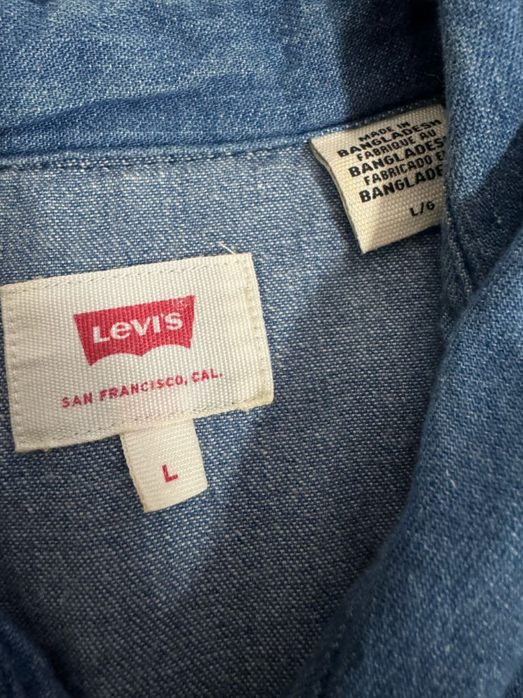 정품 리바이스 투 포켓 긴팔 웨스턴 데님 셔츠 L 이미지