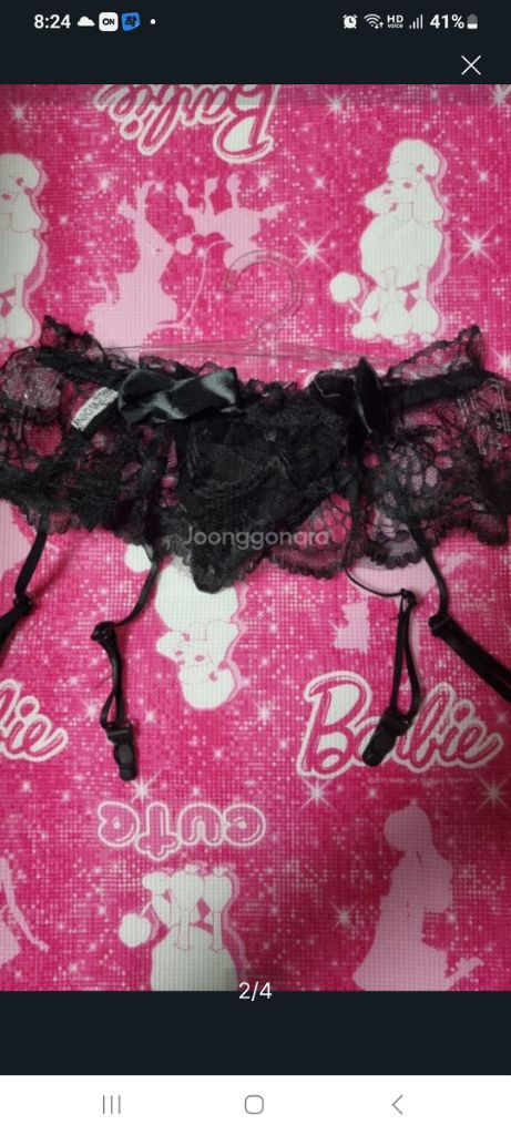 레이스 리본 티팬티 일체형 가터벨트 44~55 이미지