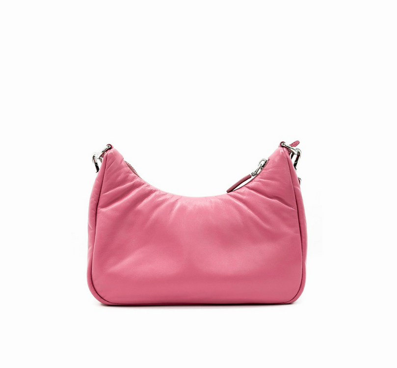 프라다 여성 패딩 나파 레더 리에디션 2005 숄더 호보백 크로스백 핑크 이미지