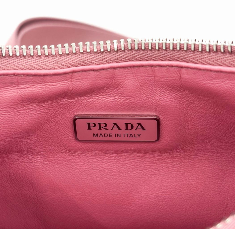 프라다 여성 패딩 나파 레더 리에디션 2005 숄더 호보백 크로스백 핑크 이미지