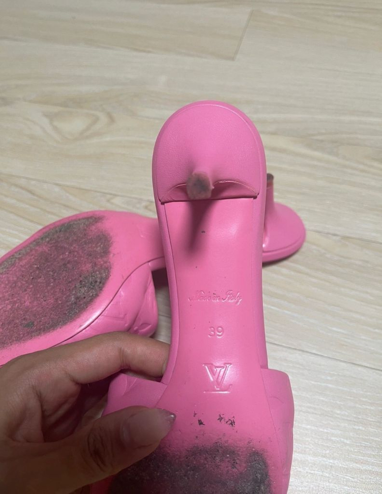 루이비통 정품 리바이벌 슬리퍼 뮬 구두 힐 39 245 250 백화점 구매 영수증포함 이미지