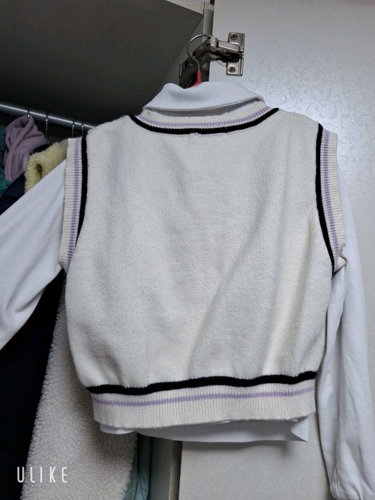 여아 스쿨룩 세트 (셔츠,스커트,조끼) 130사이즈 이미지