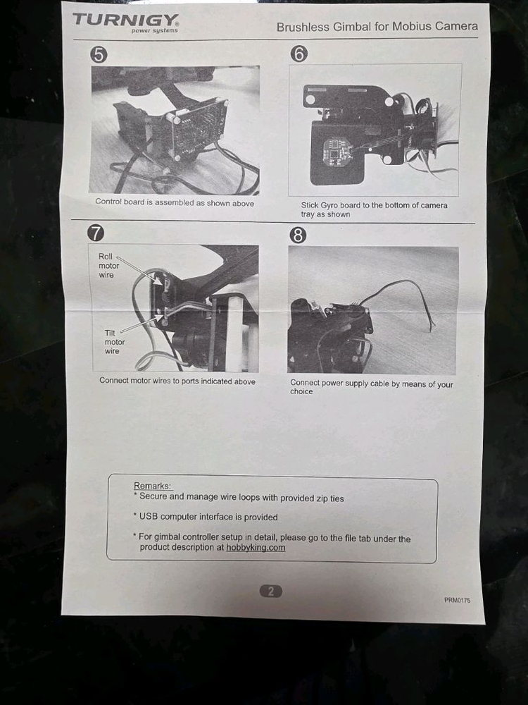 FPV. 드론. 헬기. 짐벌키트. 터니지 뫼비우스 2축 짐벌 모터포함 콘트롤러 제외 이미지