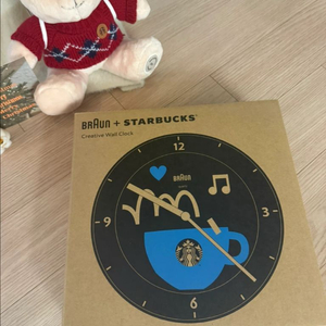 [새상품] 스벅 브라운 콜라보 크리에이티브 월클락 (벽시계) 이미지