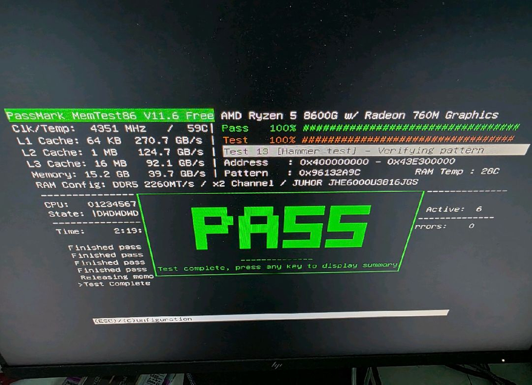 JUHOR DDR5 16GB 6000MHz CL38 램 메모리 이미지