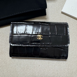 샤넬 크로커다일 악어 똑딱이 카드지갑 새제품 이미지