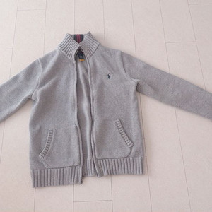 폴로 랄프로렌 키즈 그레이 집업 면 니트 M(10-12) 이미지