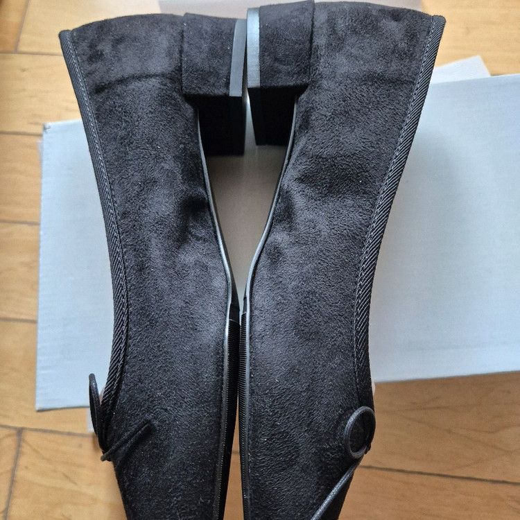 새상품 사뿐 플루니 리본 플랫슈즈 블랙 255 이미지