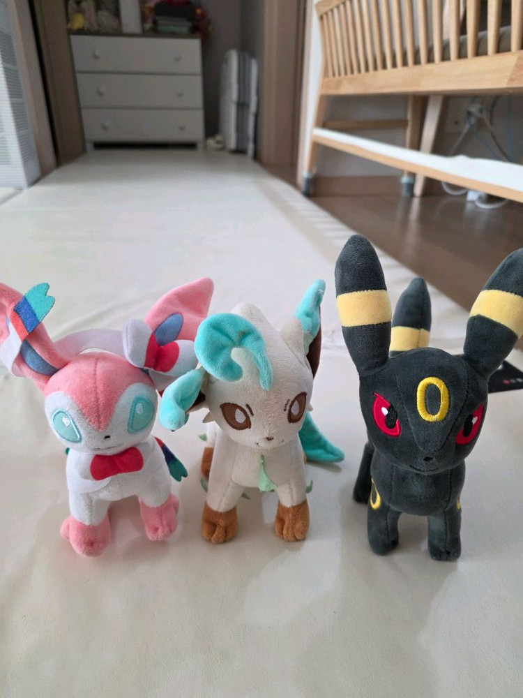 포켓몬스터 인형3개 일괄 님피아 블래키 에브이 이미지