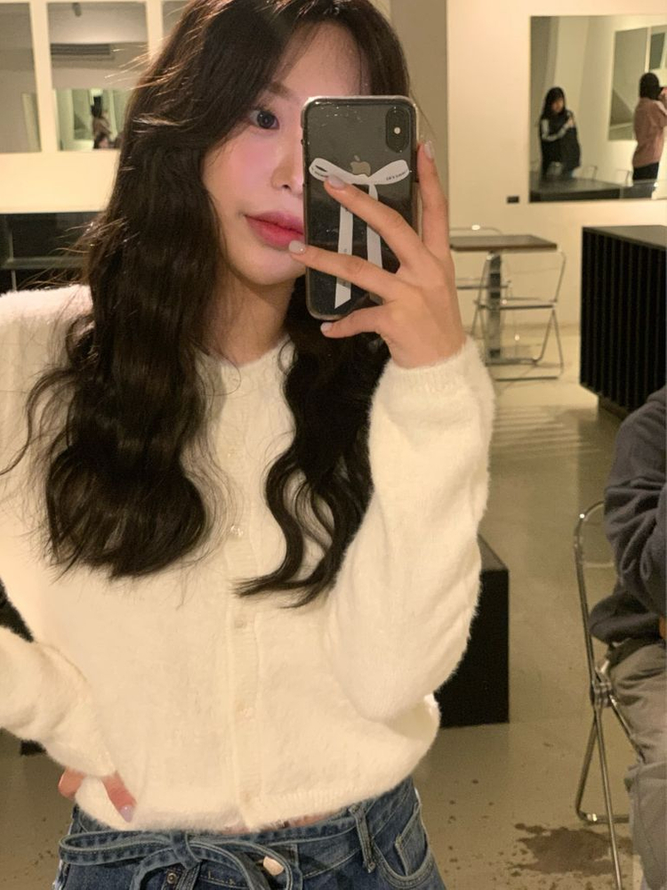 헤어리 니트나시+니트가디건 세트 이미지