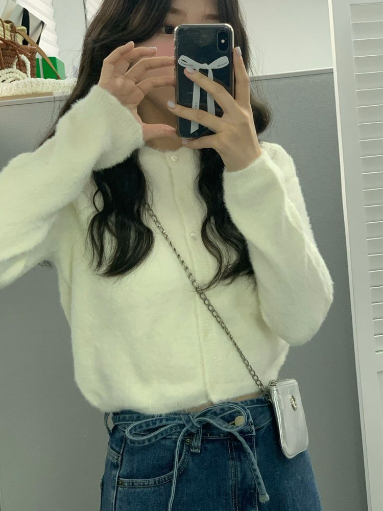 헤어리 니트나시+니트가디건 세트 이미지