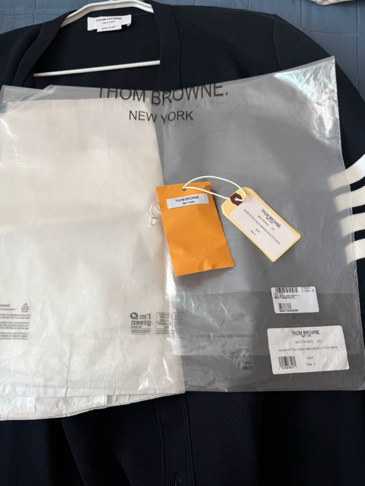 톰브라운 밀라노 스티치 금장 가디건 이미지