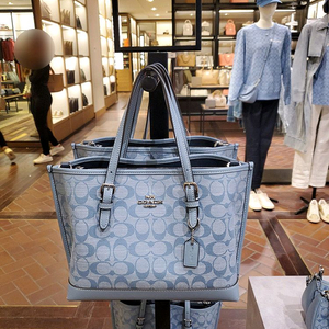 코치 시그니처 샴브레이 몰리 25 토트백 크로스백 이미지